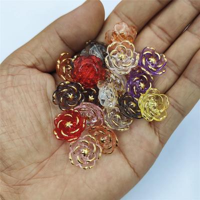 Home Party Supplies DIY Beads Handmade Materials  Fashion Bracelet Flower Beads DIY Acrylic Necklace Pendant Jewelry 20Pcs 17.6mm