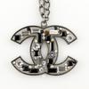 Chanel COCO Mark Necklace Silver / Black metallic/Rhinestone 34.1g Women Used