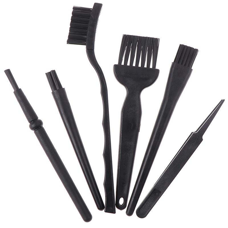 6 In 1 Black Keyboard Cleaning Brush Kit Small Computer Dust Brush Cleaner Anti-Static For Laptop Usb Household Cleaning Tool