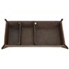 Brown Crazy Horse Cowhide Handmade Rectangular Tray with Sections Office Desktop Storage Stationery Holder Office Supplies