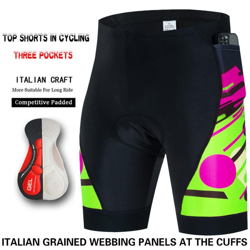 Mens Cycling Shorts With Gel Pad Breathable Stretch Fabric Road Mountain Bike Ride