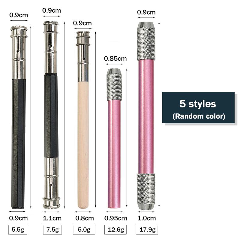 Suport prelungitor creion reglabil cu cap simplu/dublu, tijă prelungitoare metalică/lemn, creioane rotunde/triunghiulare/hexagonale, suport pentru creioane