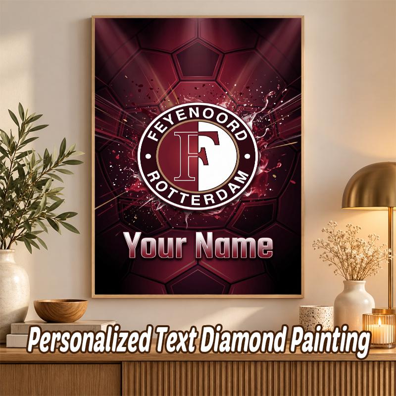 Feyenoord Custom Name Text 5D Diamond Painting Kit DIY Full Drill Diamond Art Decoration