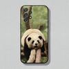 Cute Panda Phone Case For Samsung S25,24,23,22,21,20,10,10E,9 Plus FE Note 20 Plus Soft Black Cover Shell