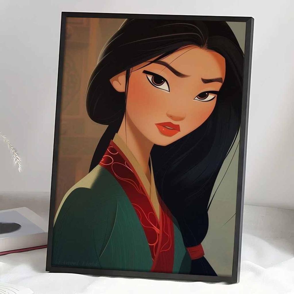 Diamond Mosaic Colorful Diamond Painting Mulan Joined The Army Full Round Embroidery Cartoon Creative Hobbies Wall Decor