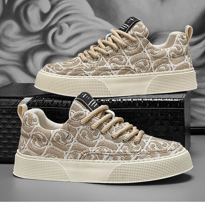 Men's Graffiti Prints Canvas Sneakers 2025 New Spring Autumn Breathable Fashion Vulcanize Shoes Outdoor Lace Up Men Casual Shoes