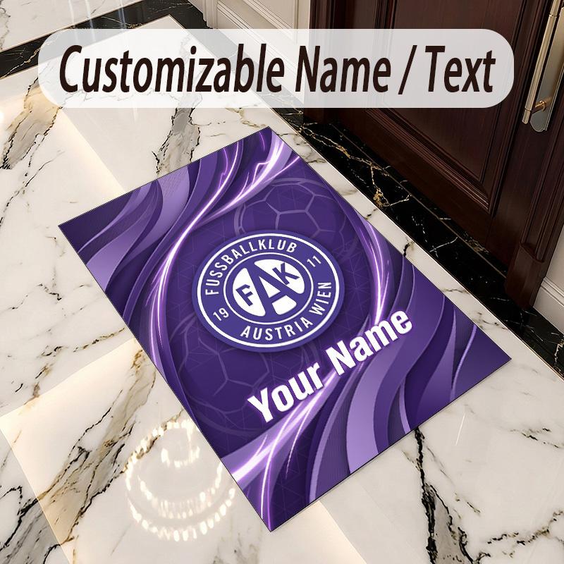 Crystal Velvet Rug Austria Wien FC Print Custom Name Text Floor Mat Home Decor