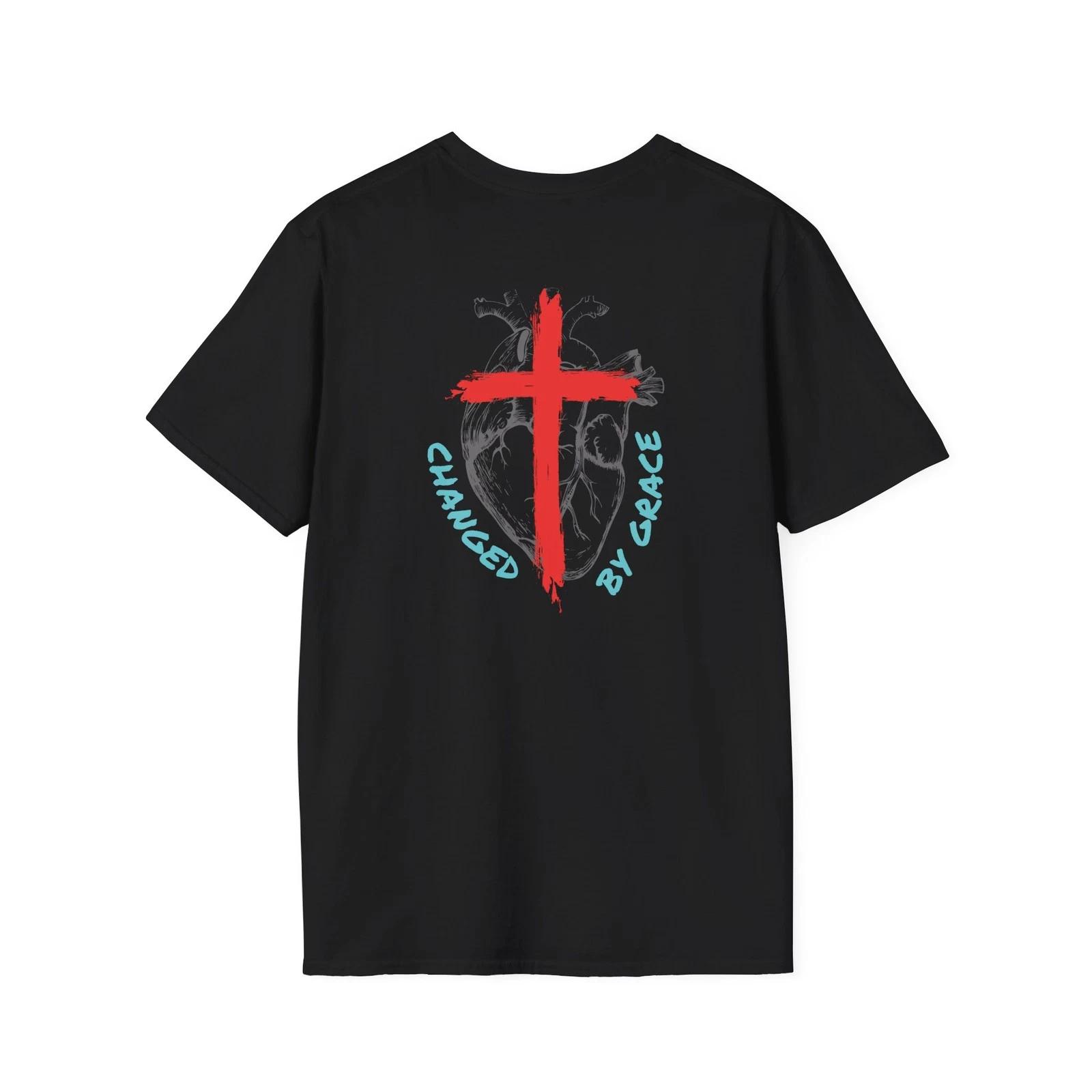 Faith-Inspired Unisex Softstyle T-Shirt, Christian Tee, Changed by Grace L