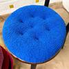 Seat Cushion Round Futon Design Furry Short Plush Surface Extra Thick Chair Floor Cushion Anti-Slip Design Solid Color Chair Cushion