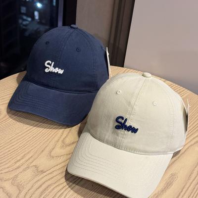 Simple Embroidered Baseball Cap for Women Four Season Peaked Cap Large Head Circumference  Face Showing Small Baseball Hat for Women