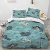 Wave Duvet Cover Set Hokusai Pattern Japanese Ukiyoe Quilt Cover Oriental Sketch Style Ocean Queen Twin Polyester Bedding Set