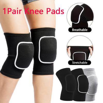 1pair Sports Knee Pads Breathable Dancing Volleyball Soccer Patella Brace Support Unisex Gym Fitness Yoga Eva Sponge Kneepad