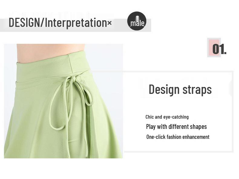 Women's Anti-Exposure Yoga & Tennis Skort: Fake Two-Piece with Side Slit Gym Shorts