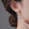 Two-Way Tassel Stud Earrings for Women: Sparkling Flower Design, Stylish 2022 Trend, Versatile with S925 Silver Needle.