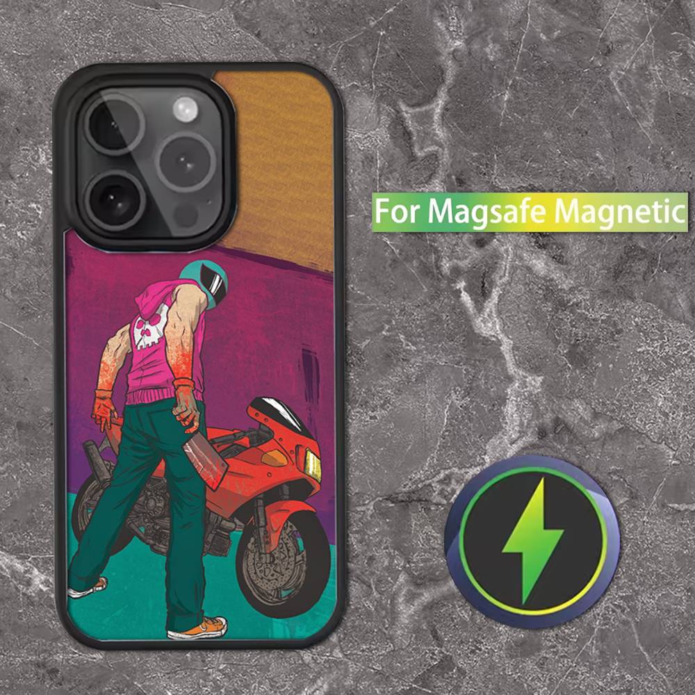 Game Hotline Miami Phone Case For iPhone 16,15,14,13,12,11,Pro,Max,Plus,Mini,SE Magsafe Magnetic Wireless Charging