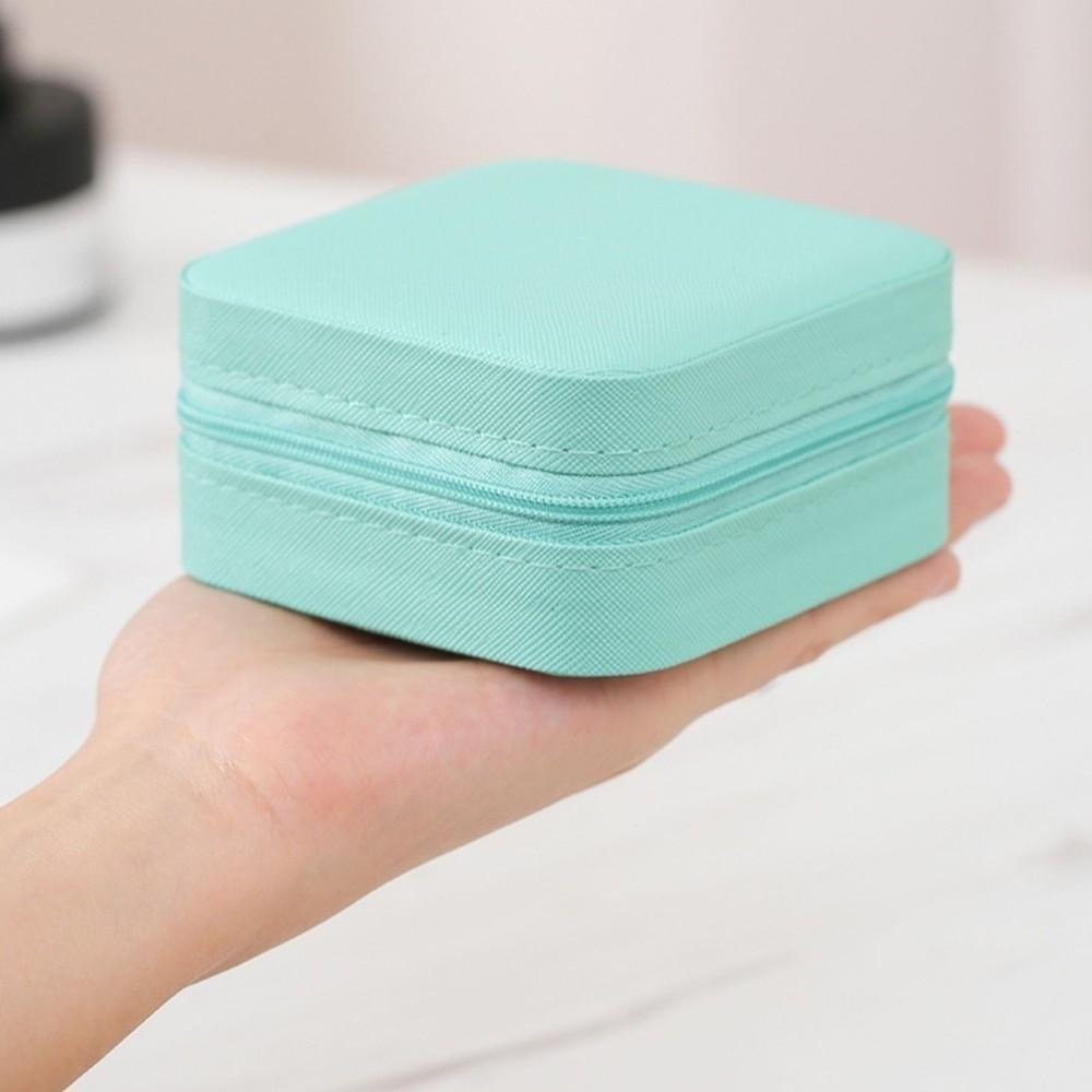 PU Leather Mini Jewelry Storage Zipper Closure Travel Jewelry Box Ring Jewelry Box  Display Box