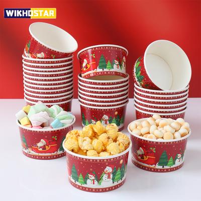 Christmas Santa Claus Paper Bowl Noel Snowman Disposable Bowl Merry Christmas Decor For Home 2025 New Year 2026
