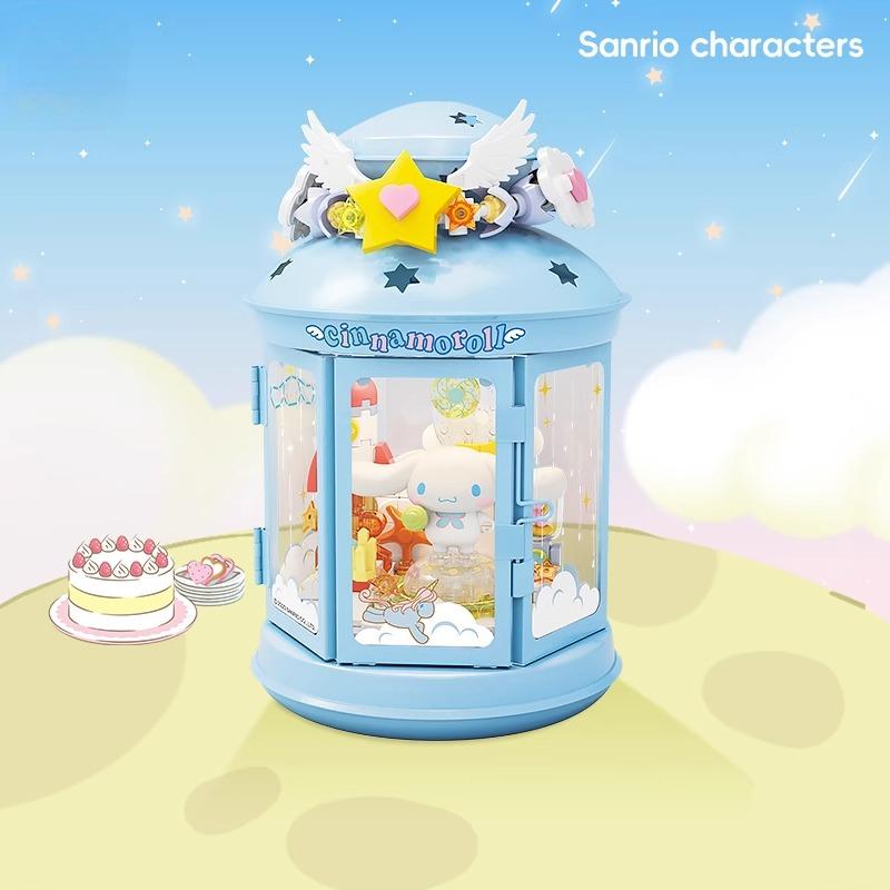 Construction Blocks Night Light Series Game Assembly Kuromi Pochacco Kawaii Decorative Construction Blocks Girl'S Birthday Present
