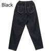Jeans for Men Baggy Fit Elastic Waist Wide Denim Pants Korea Fashion