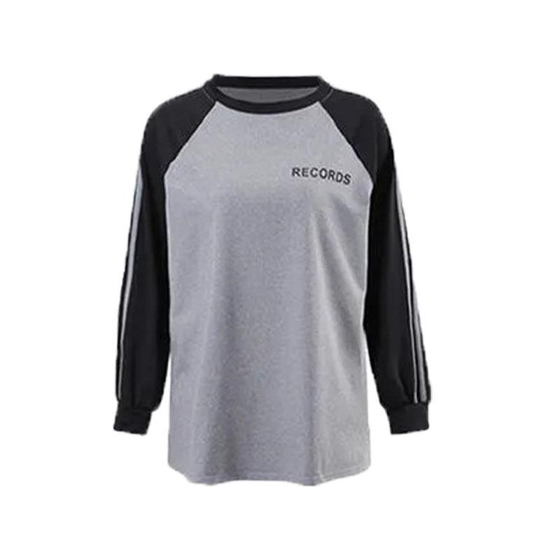 Plus Size Yoga Set: Loose Fit Color Block Long Sleeve, Hip-Covering Quick Dry for Running & Tennis.