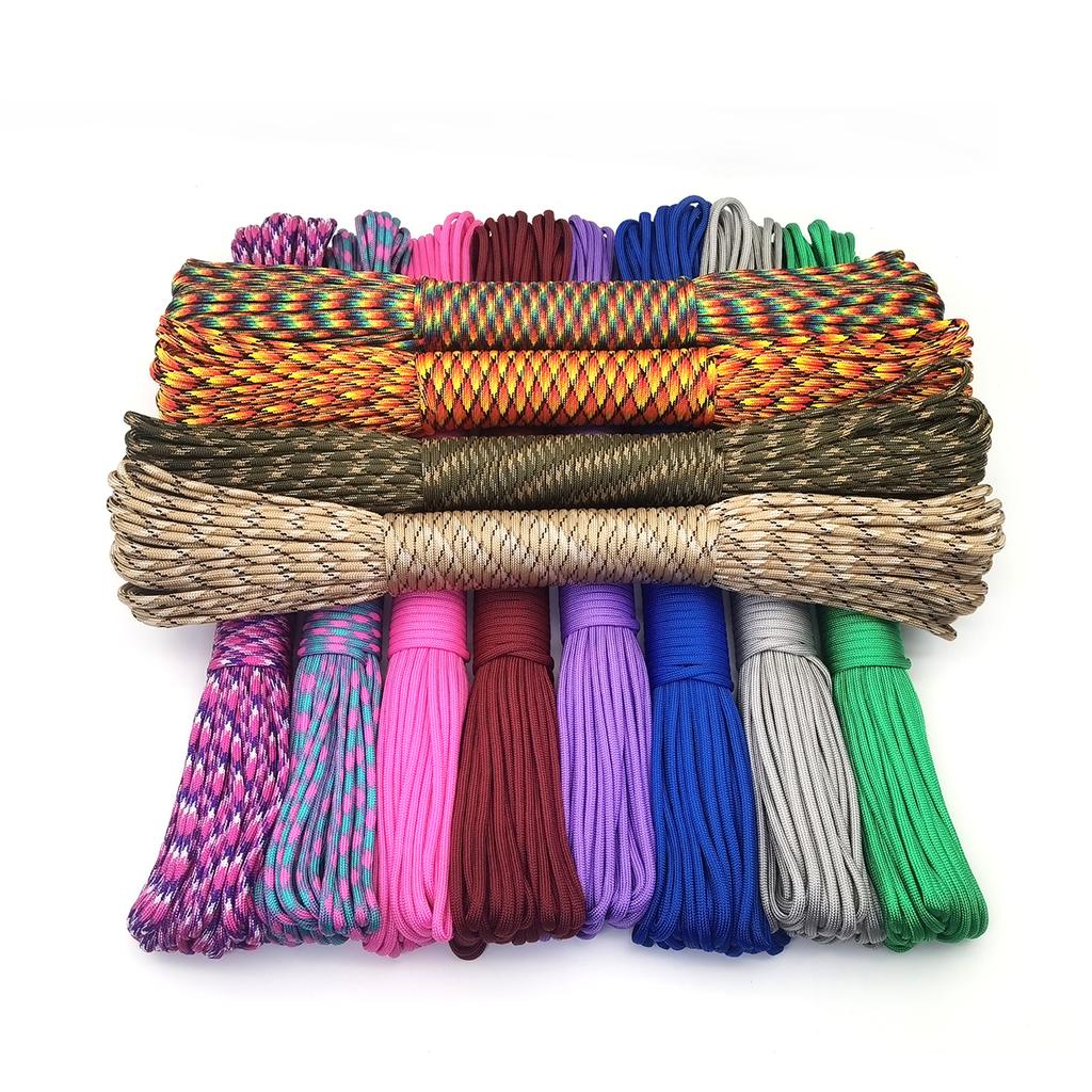 New Color Dia 4 MM 31 Meters 9 Stand Cores Paracord Parachute Cord Lanyard Tent Rope For Hiking Camping Clothesline DIY Bracelet