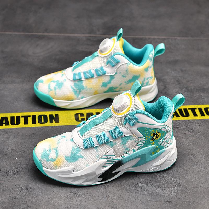

Children s shoes Rotating button mesh basketball shoes Casual sports shoes Boys running shoes Student training shoes Daddy shoes 31