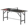 5ft Mid-Size Table Tennis Table, Ping Pong Table with Net, 2 Table Tennis Paddles and 3 Balls for Indoor Game, Black