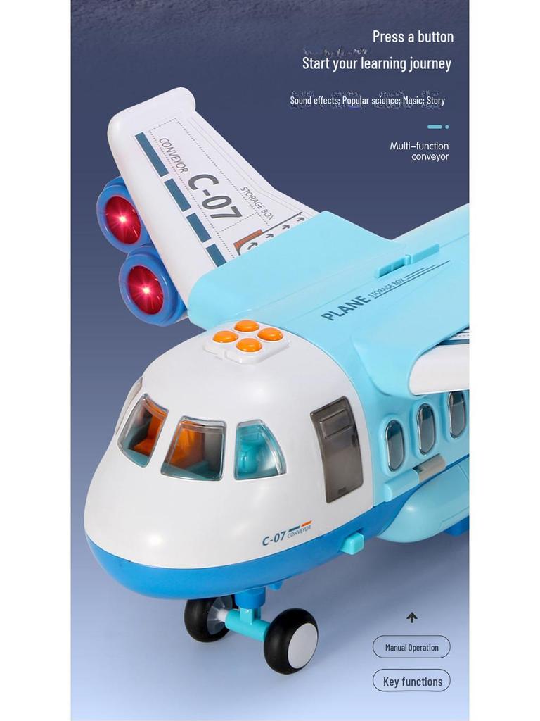 Educational Toy Plane with Lights, Music & Storage for Toddlers
