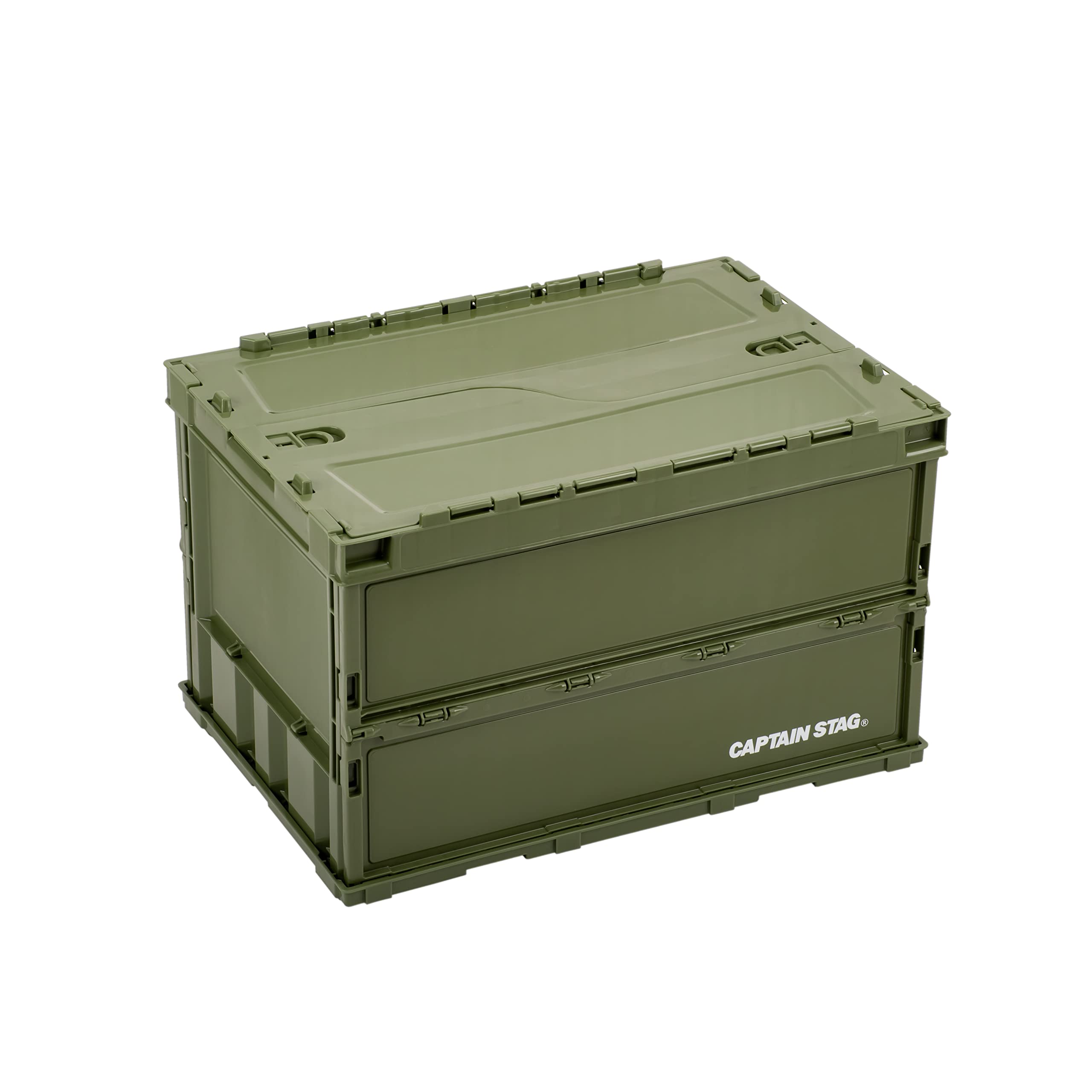 

Капитан Олень (КАПИТАН ОЛЕНЬ) Складной контейнер Oricon, FD контейнер, с крышкой с замком, вместимость 50 л, сделано в Японии, оливковый, UL-1082