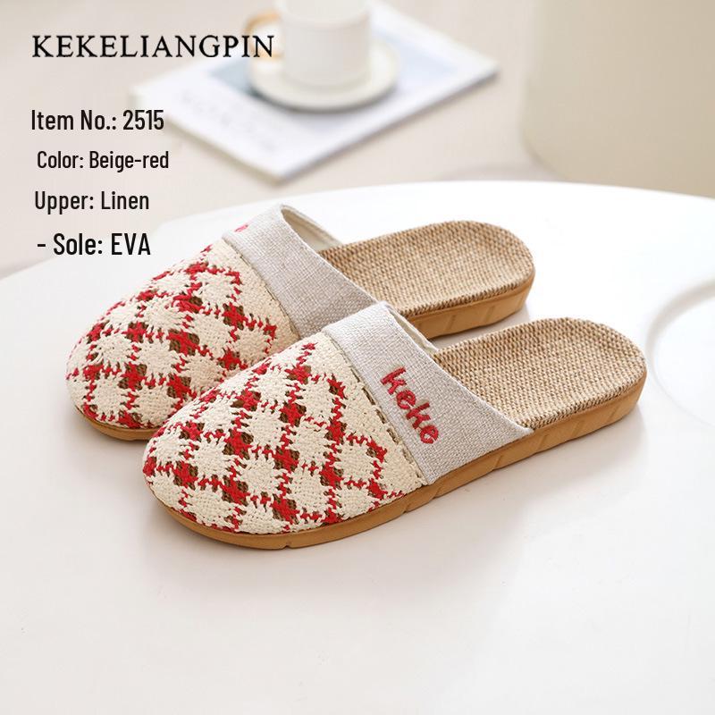 "Women's Non-Slip Silent Indoor Cotton & Linen Slippers"