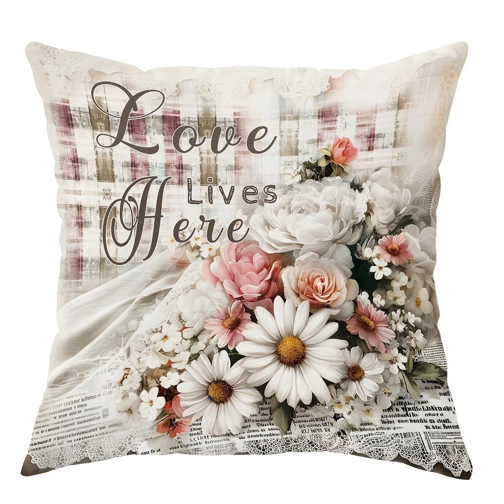 

Очаровательные наволочки для подушек в стиле коттеджа, чехол для диванной подушки в гостиной, мягкий и удобный, украшение для спальни 16x16in 40x40cm