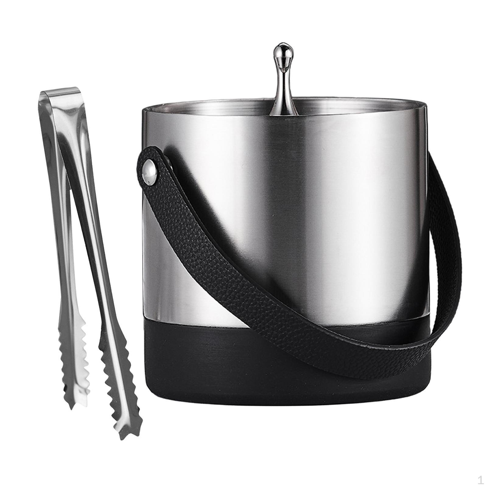 

Ice Bucket with Lid Beer Multipurpose Champagne Metal Pail for Event Restaurant Frosted