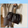 Solid Color Vintage Large Capacity Underarm Tote Bag For Daily And Travel
