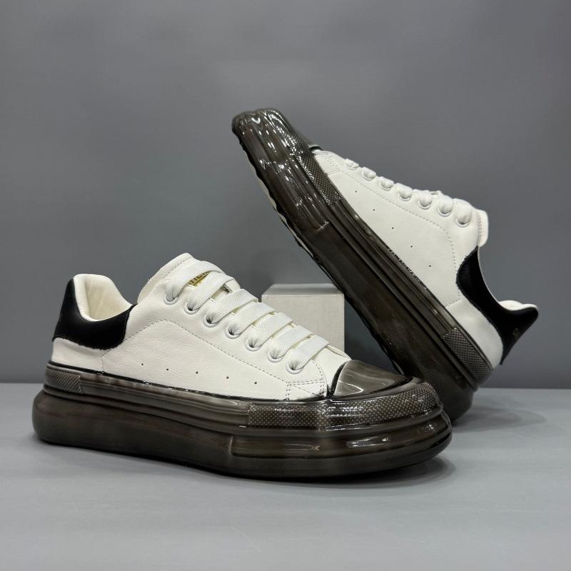 Cross-Border Fashion, Little White Shoes, Sports Shoes, Autumn Men'S Shoes, Leather Thick-Soled Simple And Versatile Men'S Casual Shoes, Rubber Shoes