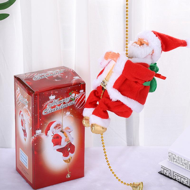 Electric Music Santa Claus Ladder Doll - Christmas Decoration Toy Gift for Children