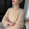 Women's Cashmere Loose Round Neck Sweater, Brushed Knit, Thickened for Warmth - Autumn/Winter 2026 Collection.