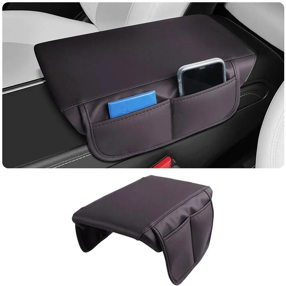 Car Armrest Cover Console Pad Cushion With Storage Pockets, Elbow Rest Protector Box Heightening Pad For Auto Center Consol G5D1