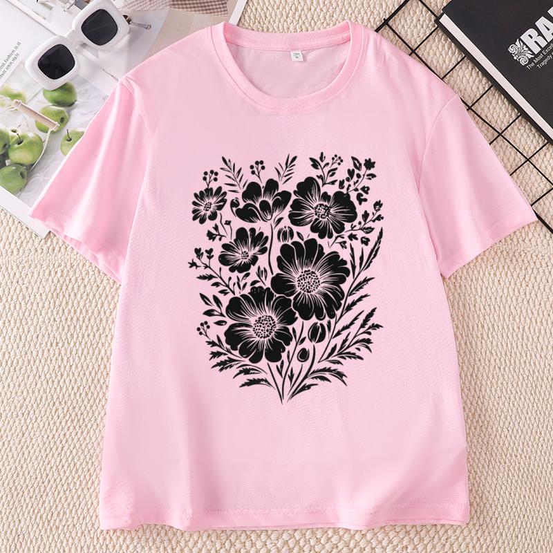 Vintage Pressed Flowers Tshirt Unisex Floral Tshirt Wildflowers T Shirts Boho Gardener Tshirt Unisex Ladies Clothing