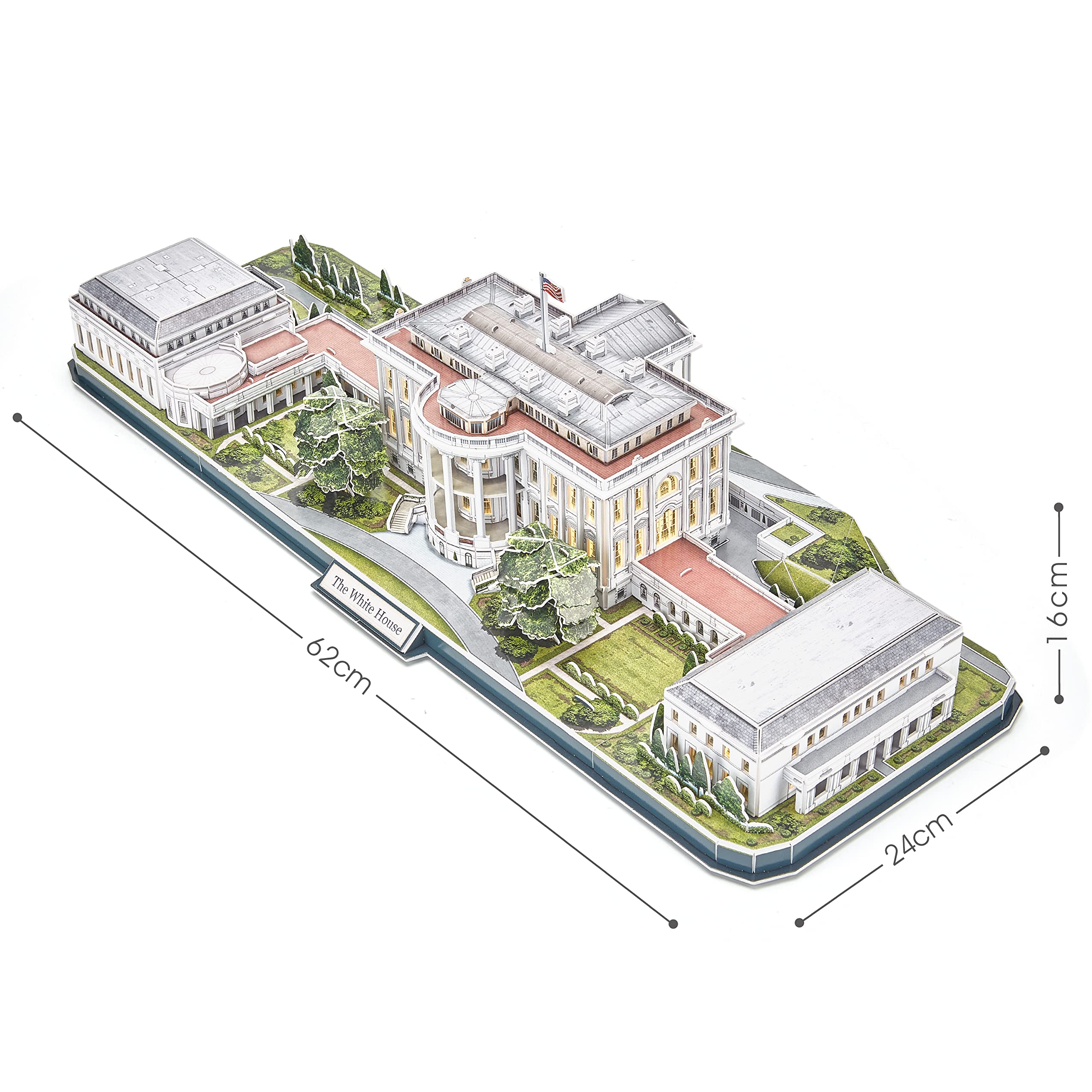 

Cubic Fan 3D Puzzle Craft Kit, White House (with LED), L529h, No Glue or Tools Required
