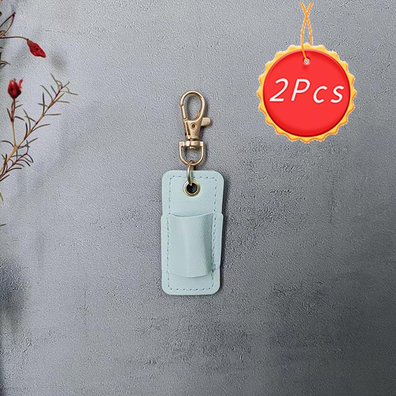 

2-Piece Back-to-School Set: Customer Favorite Short PU Leather Pencil Case with Keychain, Portable Pencil Case