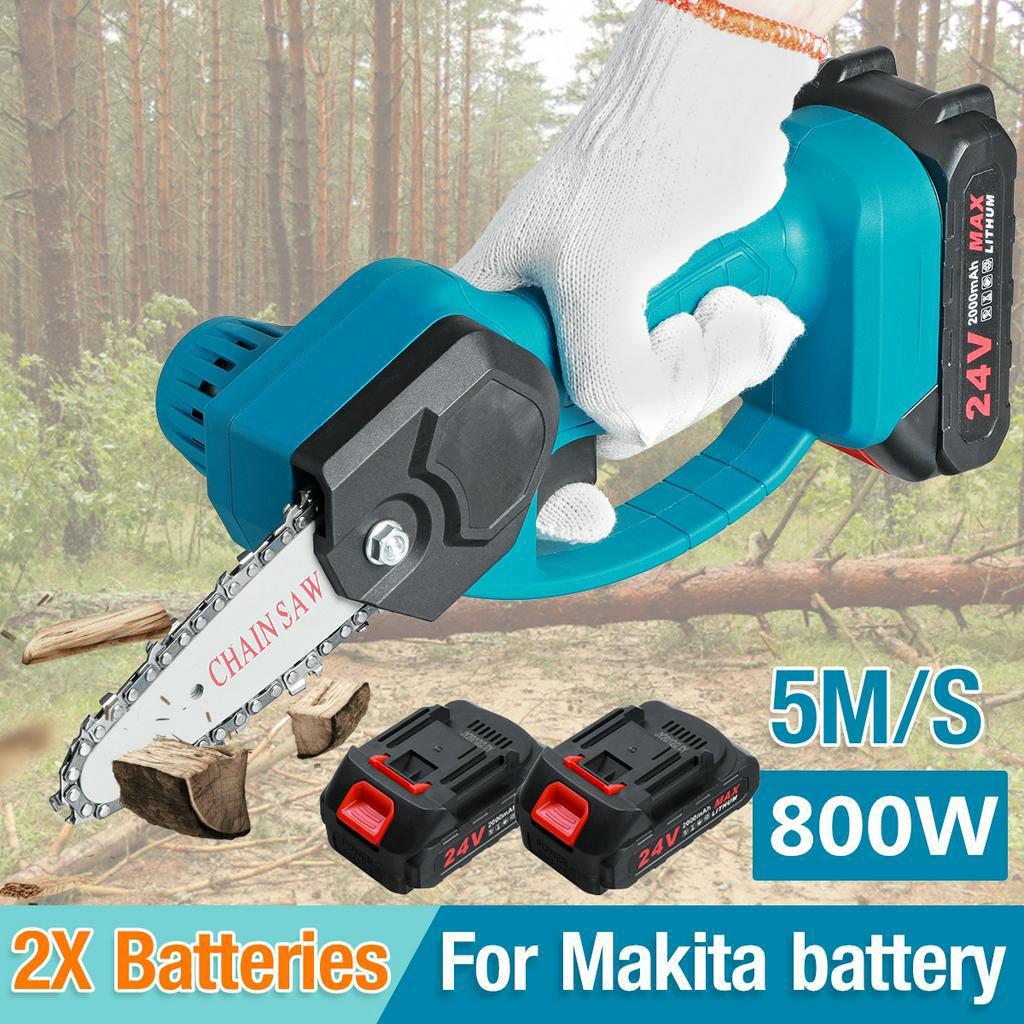 800W Mini Electric Pruning Saw Power Woodworking Cutter Tool Electric Chain Saw Garden Logging Trimming for Battery