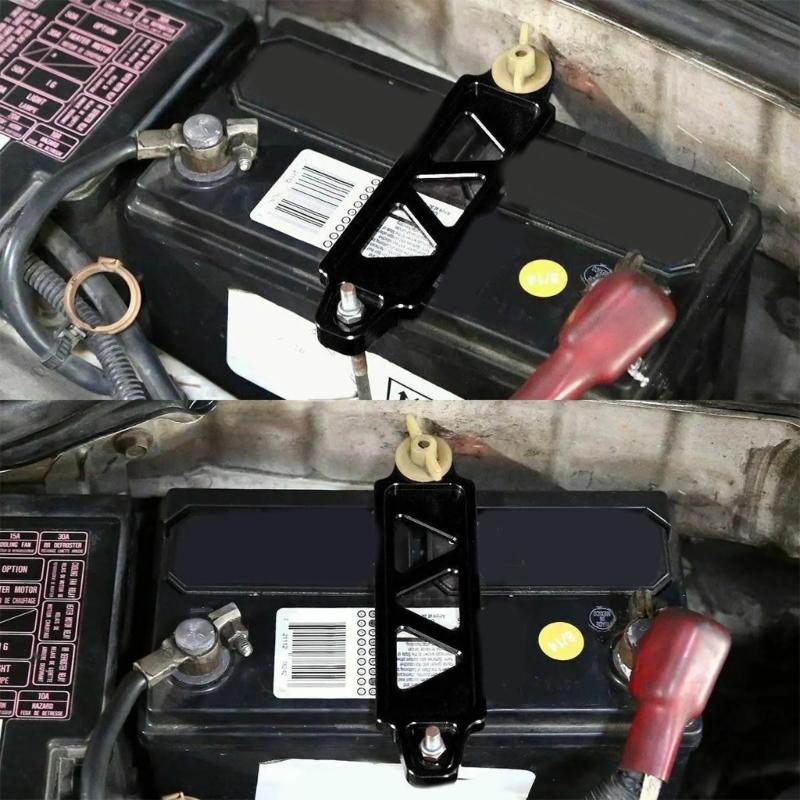 Aluminum Battery Hold Down Set Car Battery Tie Down Fasten Bracket Holder Battery Mount Bracket Automotive Accessories