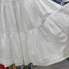 Women's French Lace Trim A-Line Midi Skirt - High Waist, Loose, Fluffy and Trendy for Summer