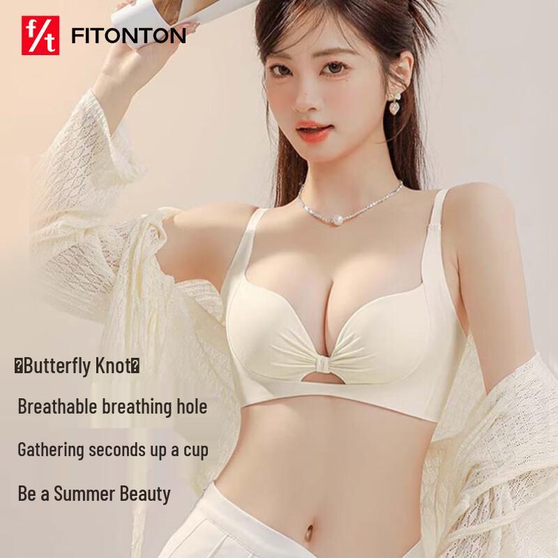 FitonTon Women s Seamless Wireless Push-Up Bra S (32 Cup)