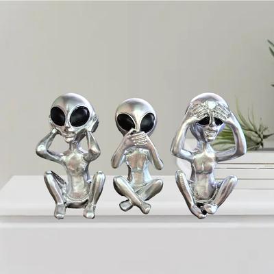 Creativo ET Alieni Non Ascoltare, Non Guardare, Non Parlare, Artigianato in Resina, Decorazioni, Decorazioni