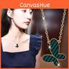 Elegant Striped Butterfly Necklace In Gold And Silver Ideal For Fashion Enthusiasts