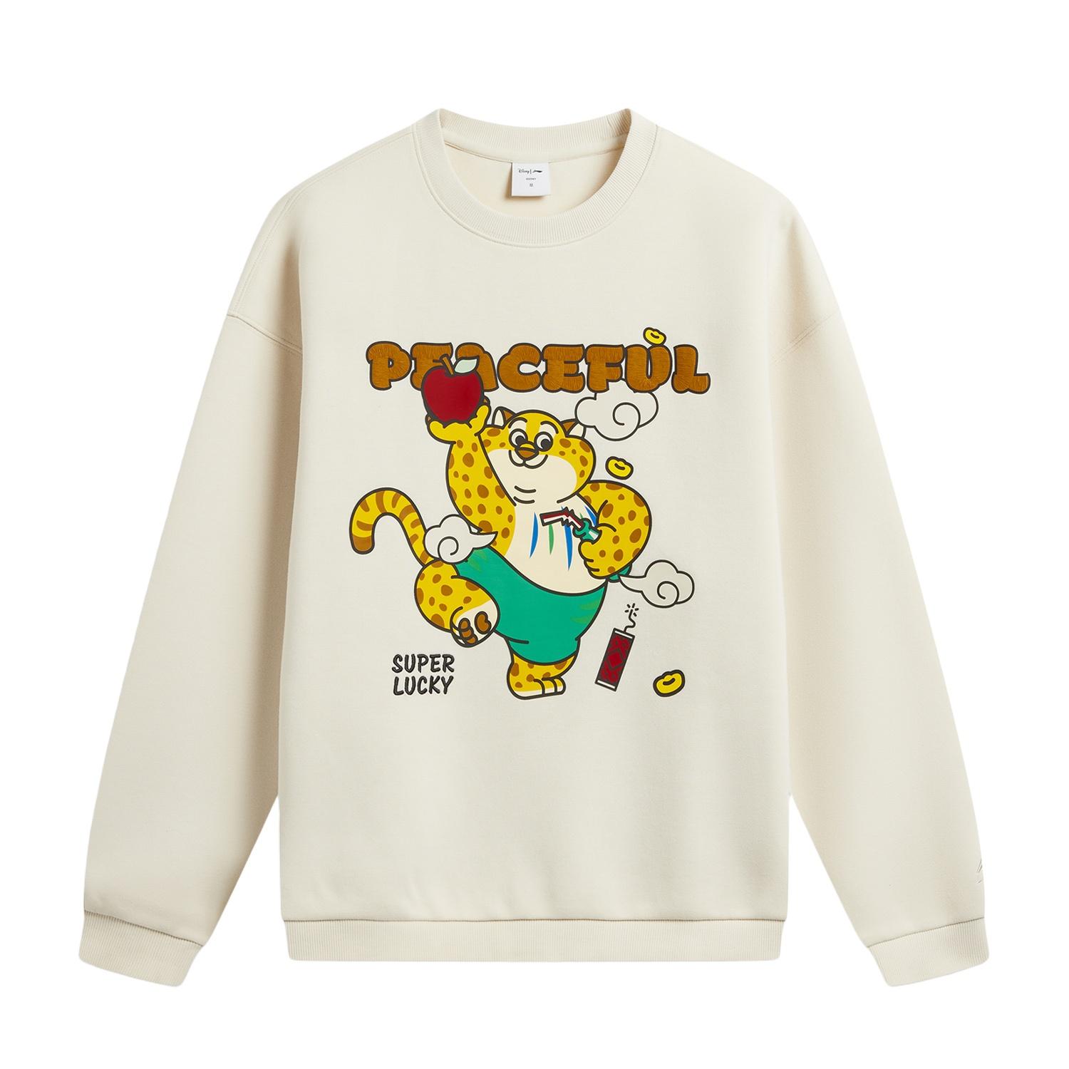 

Li Ning Disney Zootopia Collaboration Round Neck Embroidered Letter Sweatshirt Women tops AWDW842-2 XS