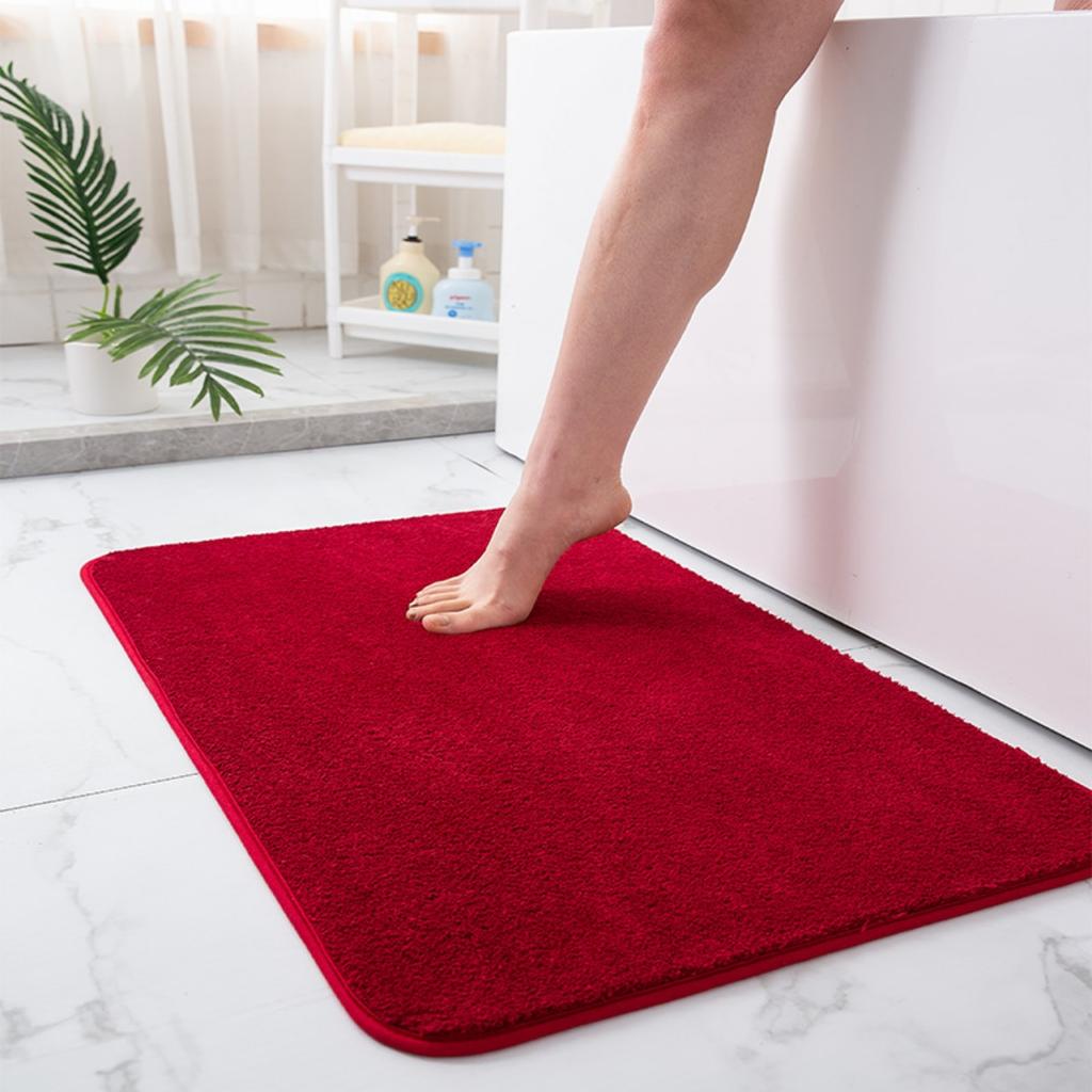 Coral Fleece Emboss Bathroom Cashmere Thickening Mat Bath Non-slip Carpets In Wash Basin Bathtub Side Floor Rug Shower Room Doormat Memory Foam 3D Pad