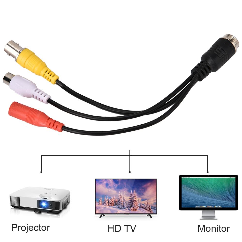 Car Video Recorder Extension Cable Air Head Male to BNC AV DC Female Monitor Adapter