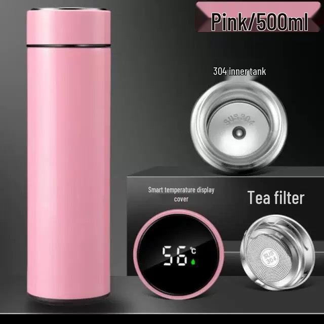 Custom Stainless Steel Thermos with Smart Temperature Display – Insulated Gift Cup 304